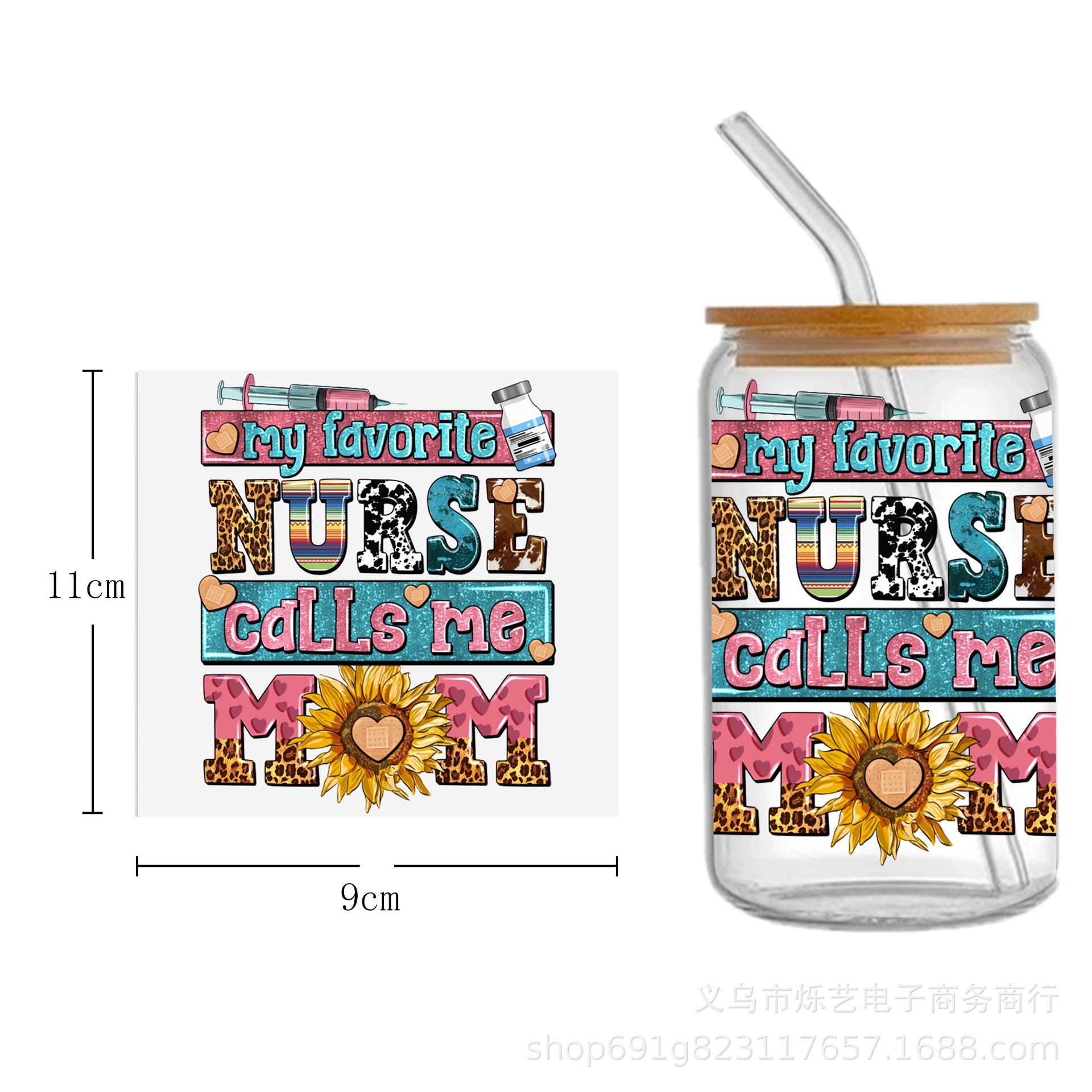 Wholesale Medical Nurse Doctor Health Series UV DTF Transfer Crystal Label Cup Sticker